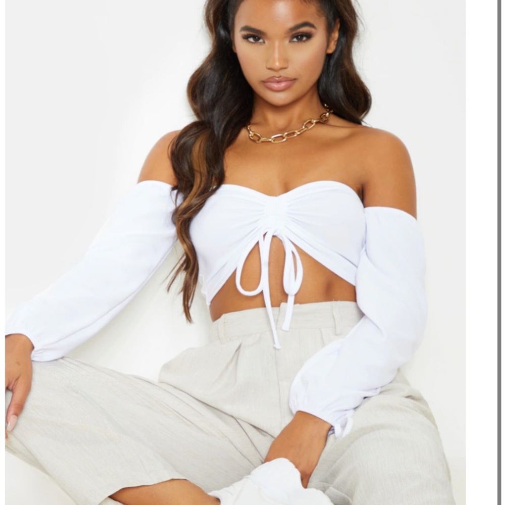 White cropped top
